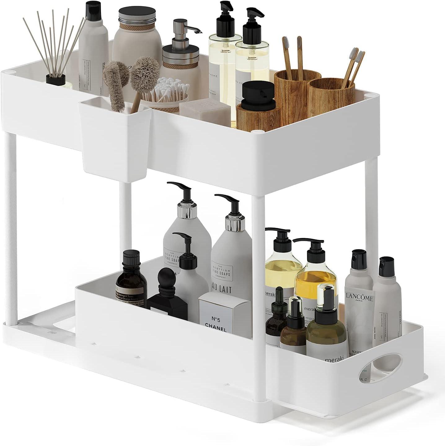 StorageBud 2-Tier Under Sink Organizer and Storage with Sliding Drawer