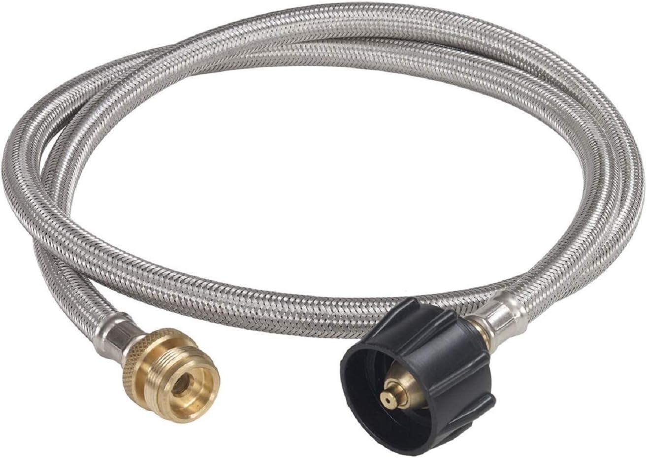 4-Foot Stainless Steel and Brass Propane Adapter Hose