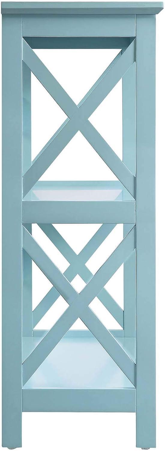 Convenience Concepts Oxford Three-Tier Bookcase in Mint Green Wood Finish