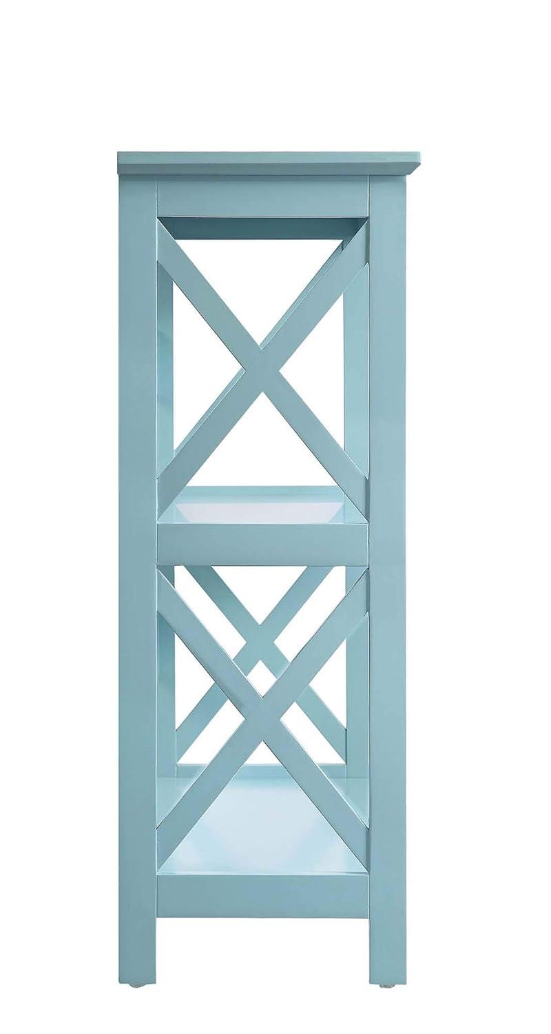Convenience Concepts Oxford Three-Tier Bookcase in Mint Green Wood Finish