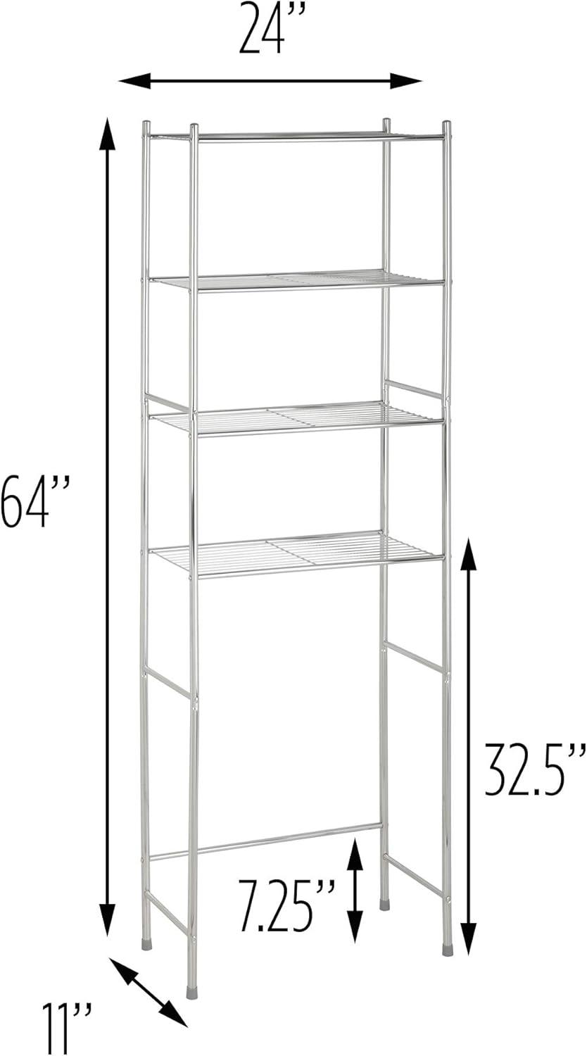 Chrome 4-Tier Over-the-Toilet Space Saver Storage Shelf