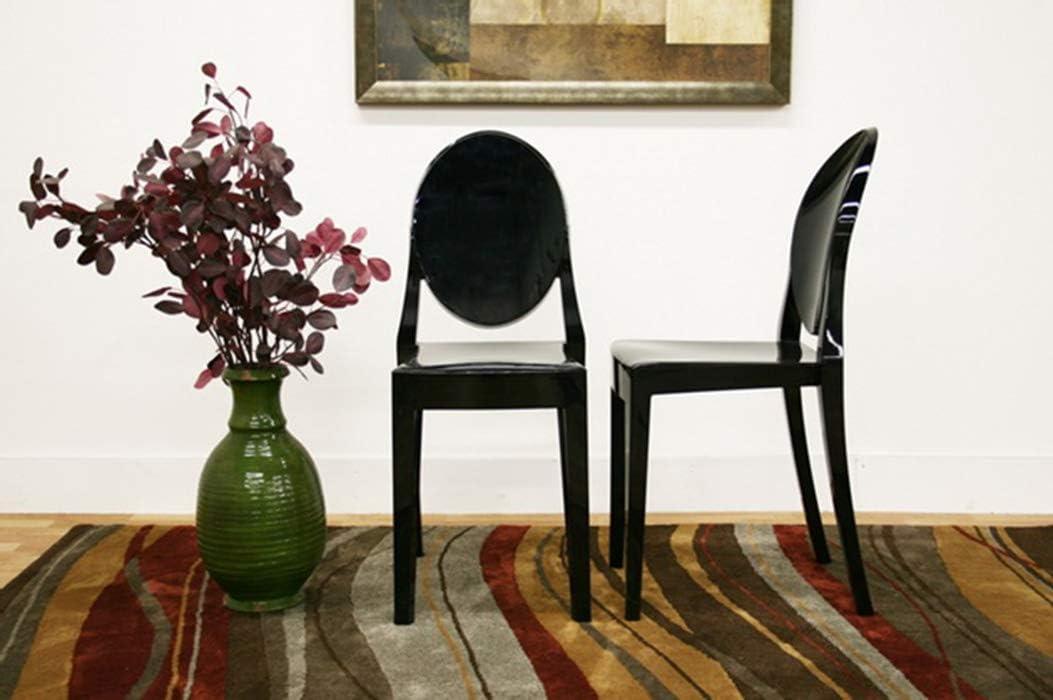 2xhome Modern Contemorary Dining Ghost Side Chair Stackable Victorian Acrylic Plastic Vanity Chair, Black