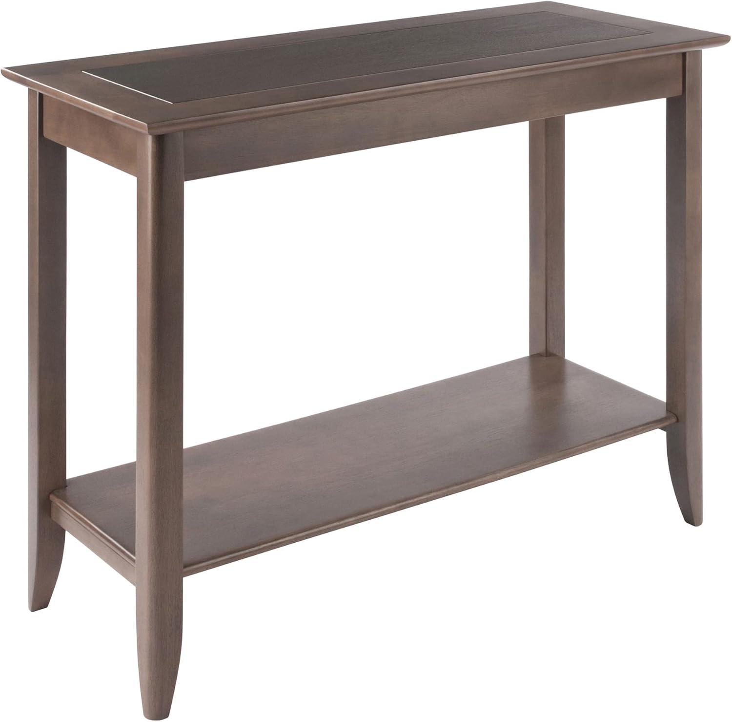 Santino Console Hall Table Oyster Gray - Winsome: Entryway Furniture with Shelf, Wood Veneer Sofa Table
