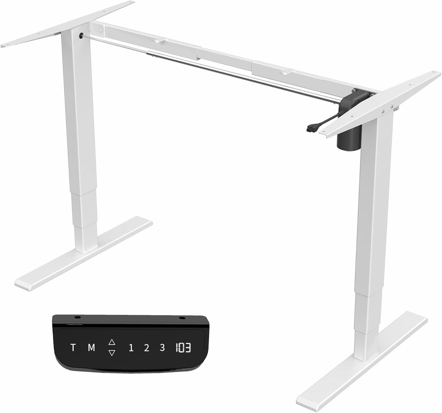 VIVO White Electric Stand Up Desk Frame Single Motor Standing Height Adjustable