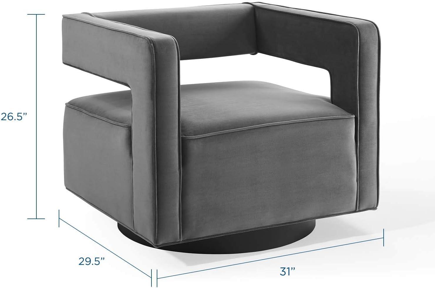 Booth Performance Velvet Swivel ArmchairGray