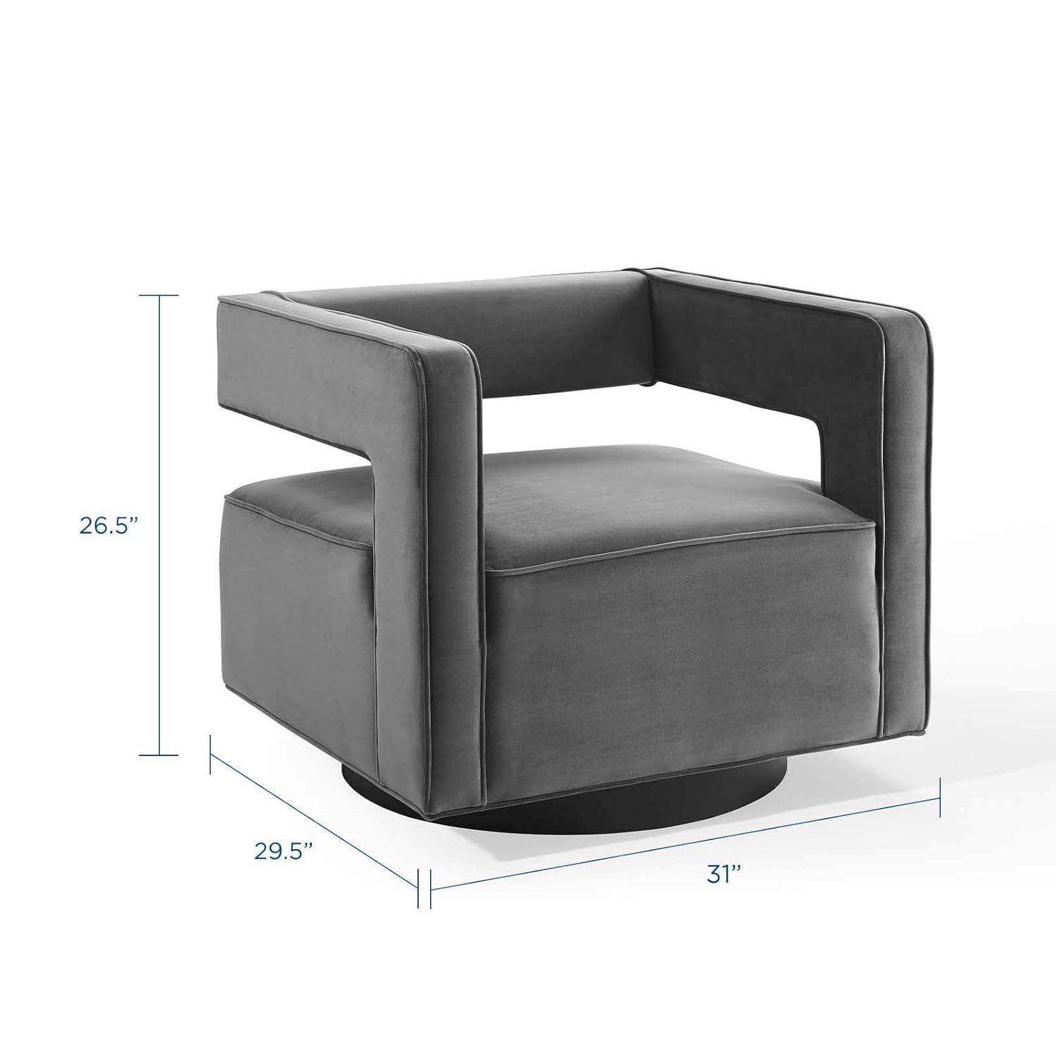 Booth Performance Velvet Swivel ArmchairGray