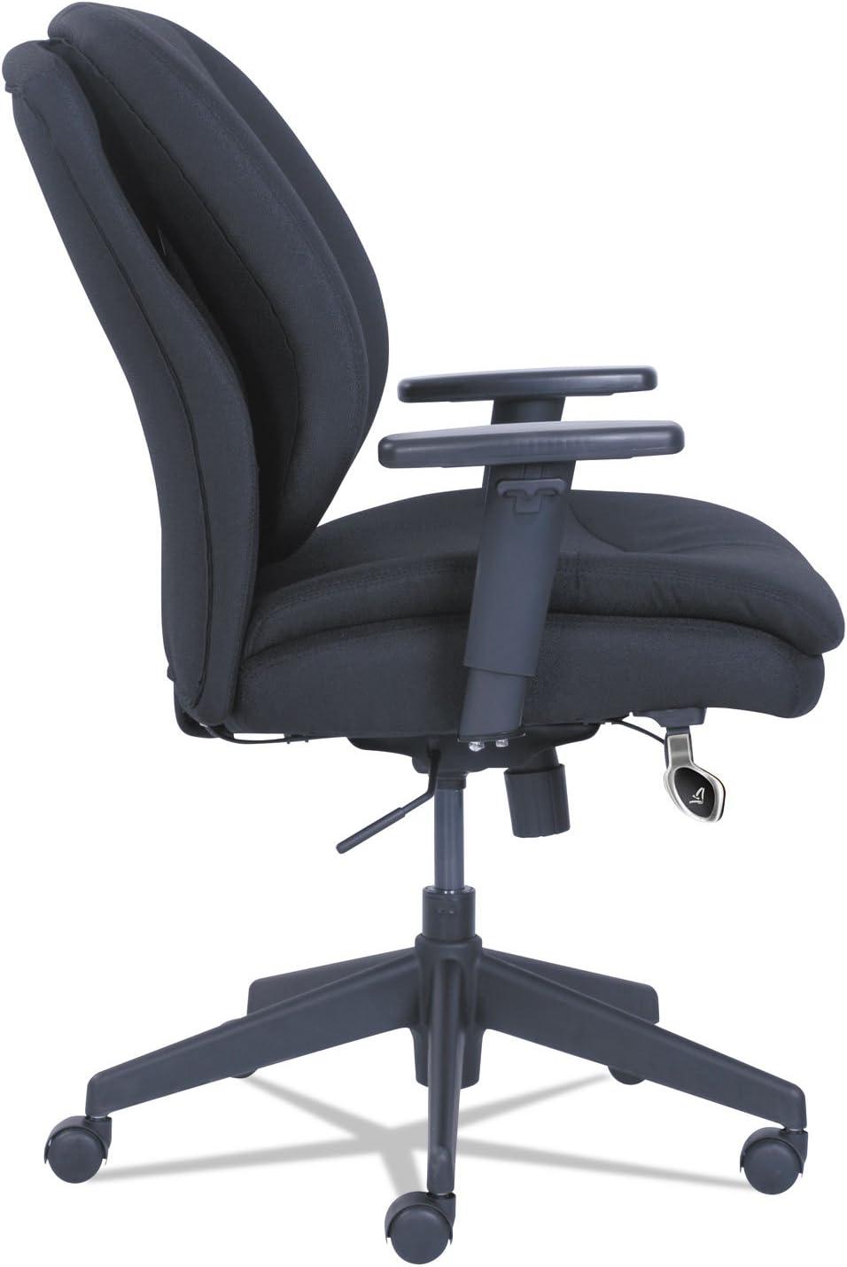 SertaPedic Cosset Ergonomic Task Chair, Supports Up to 275 lb, 19.5" to 22.5" Seat Height, Black