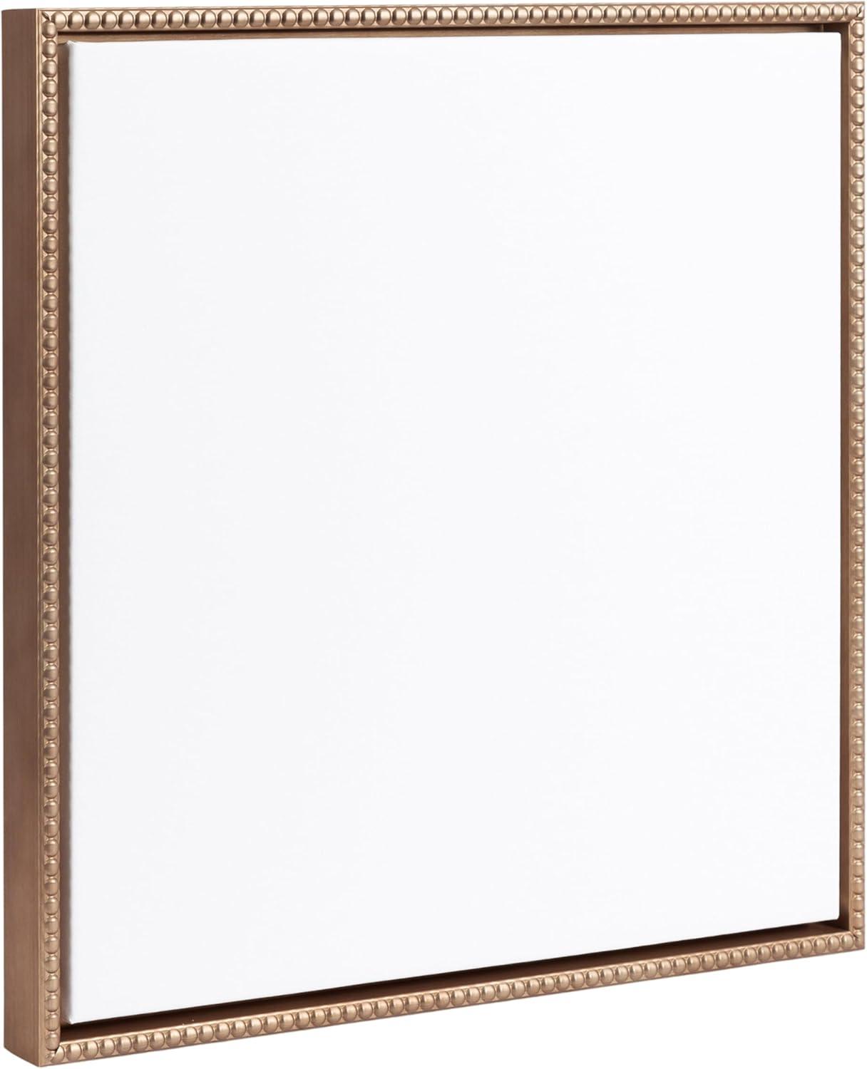 Kate & Laurel All Things Decor 22"x22" Sylvie Beaded Blank Vintage Framed Canvas Wall Art Gold: Transitional Style, Modern Art
