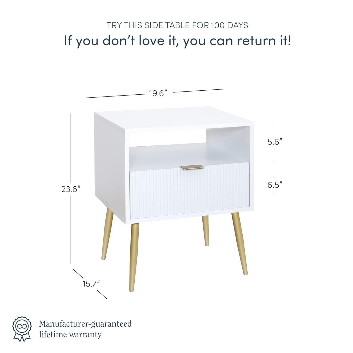 Nathan James 20'' W Metal Nightstand