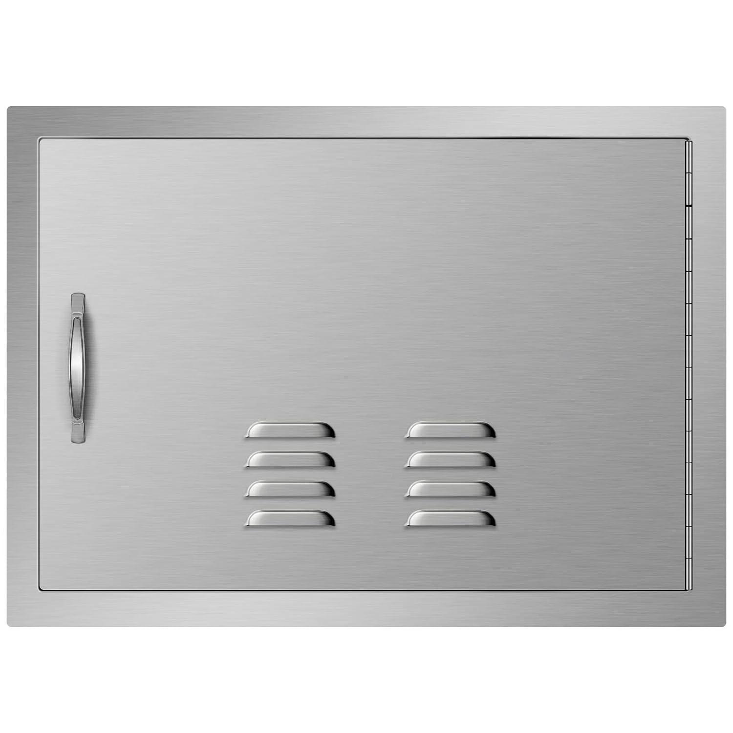 24 in. W x 17 in. H Single Outdoor Kitchen Door BBQ Access Door Stainless Steel Flush Mount Door Wall Vertical Door