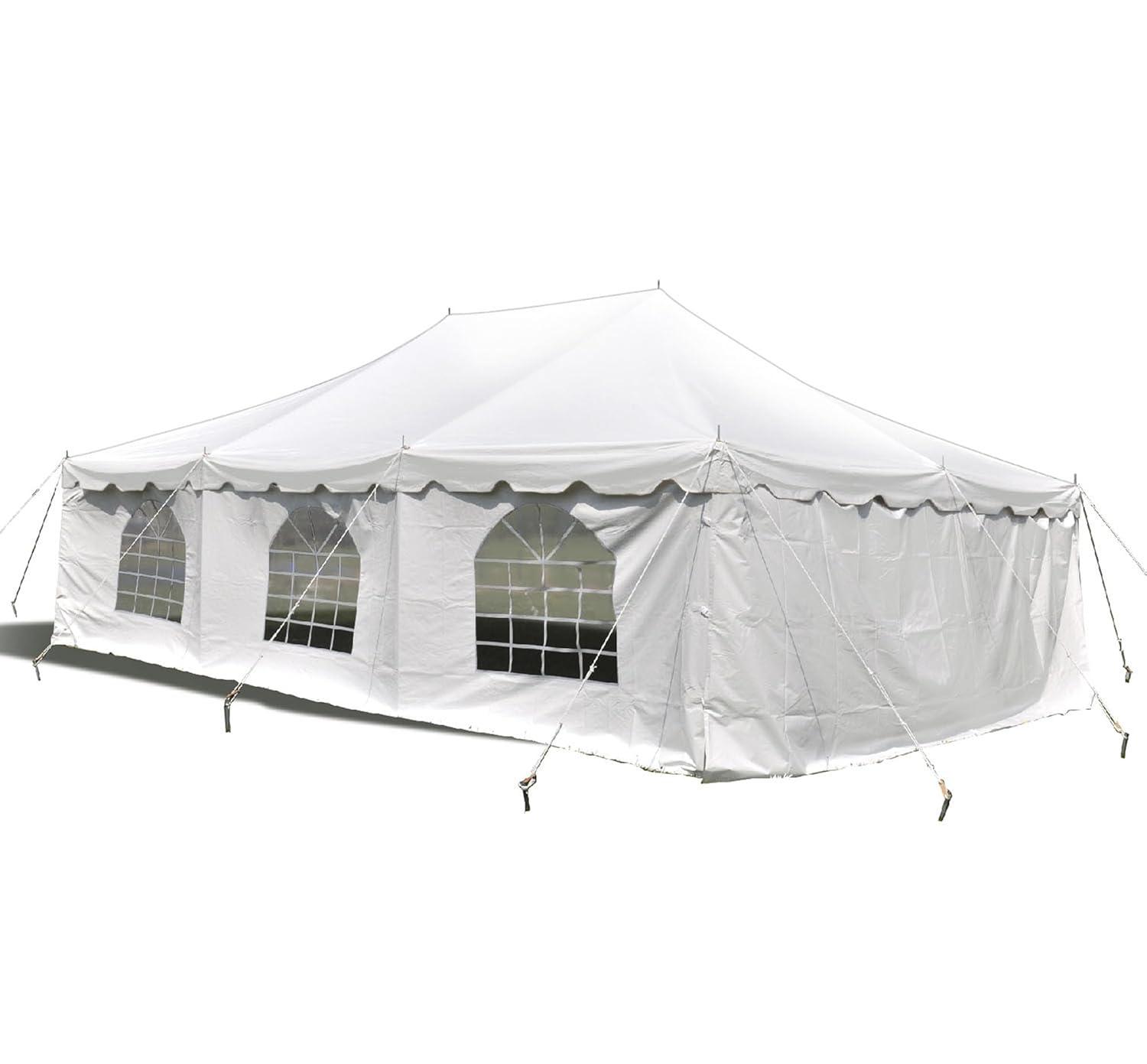 Party Tents Direct 20' x 20' Weekender Pole Party Tent with Sidewalls, Red