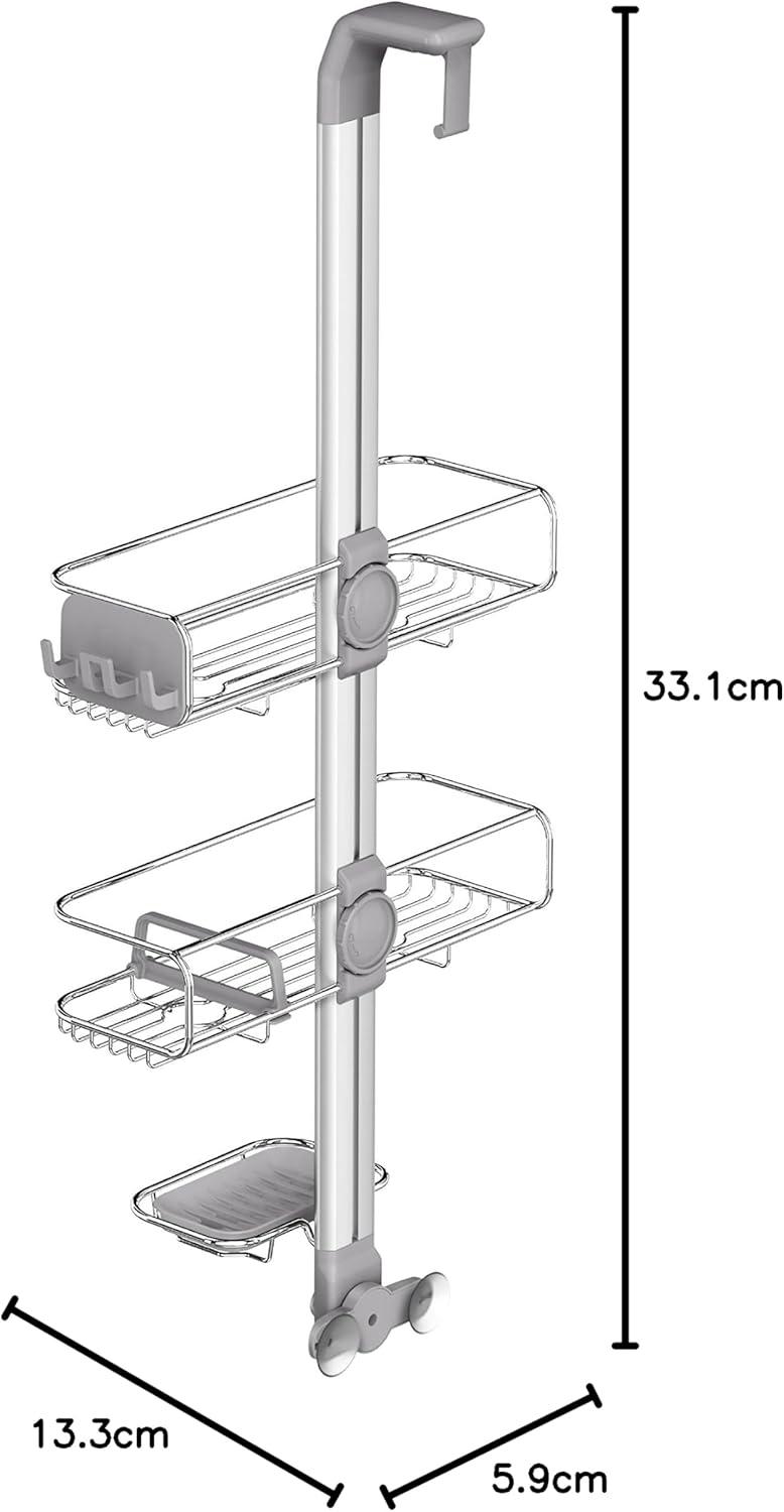 Simplehuman Adjustable Shower Caddy, Stainless Steel and Anodized Aluminum