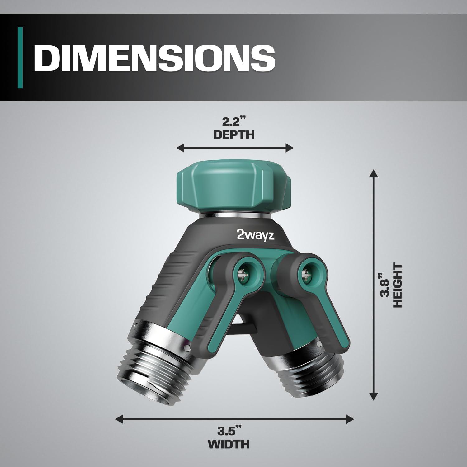 2WAYZ Dual Outlet Water Hose Splitter - 360° Rotation