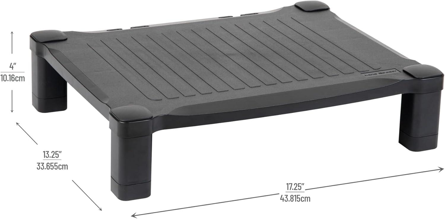 Black Adjustable Plastic Monitor Stand with Rubber Feet