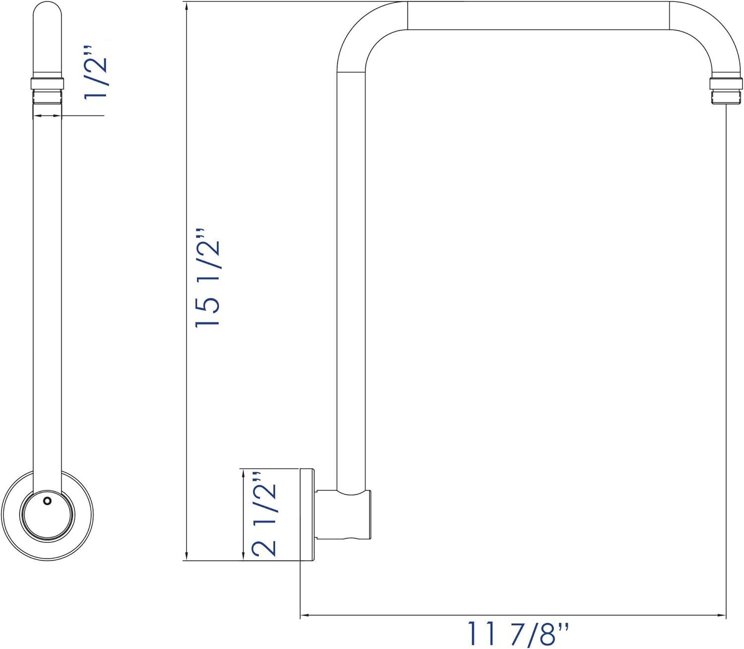 12" Polished Chrome Wall Mounted Shower Arm