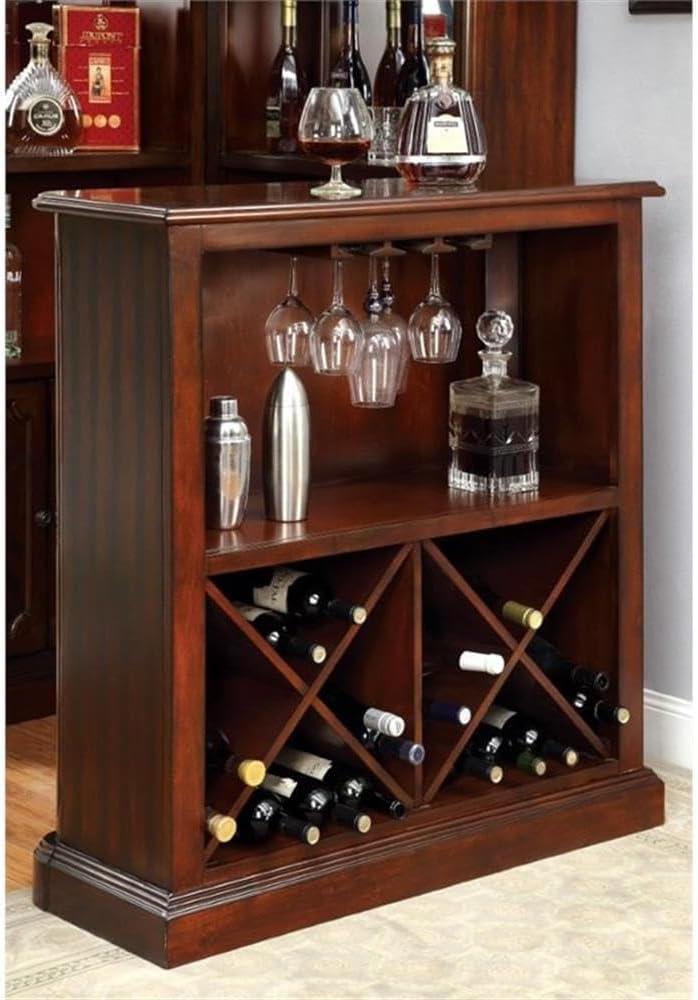 Myron Dark Cherry Solid Wood Multi Storage Wine Rack