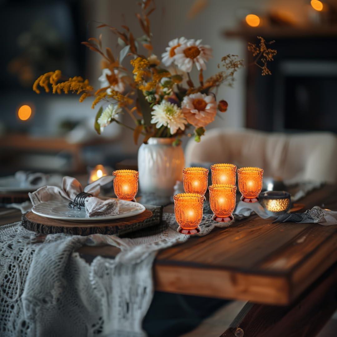 DIY Wedding Koyal Wholesale Portavelas de Vidrio Vintage (Paquete de 6), 3 x 2,75