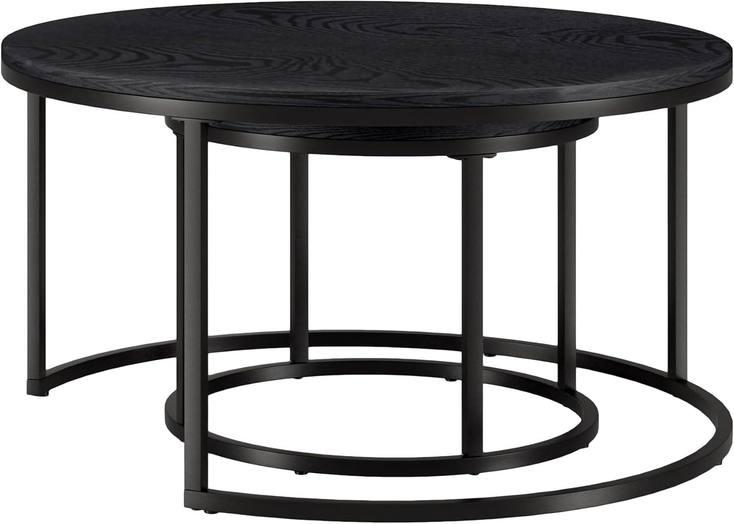 Evelyn&Zoe Watson Round Nested Coffee Table in Blackened Bronze