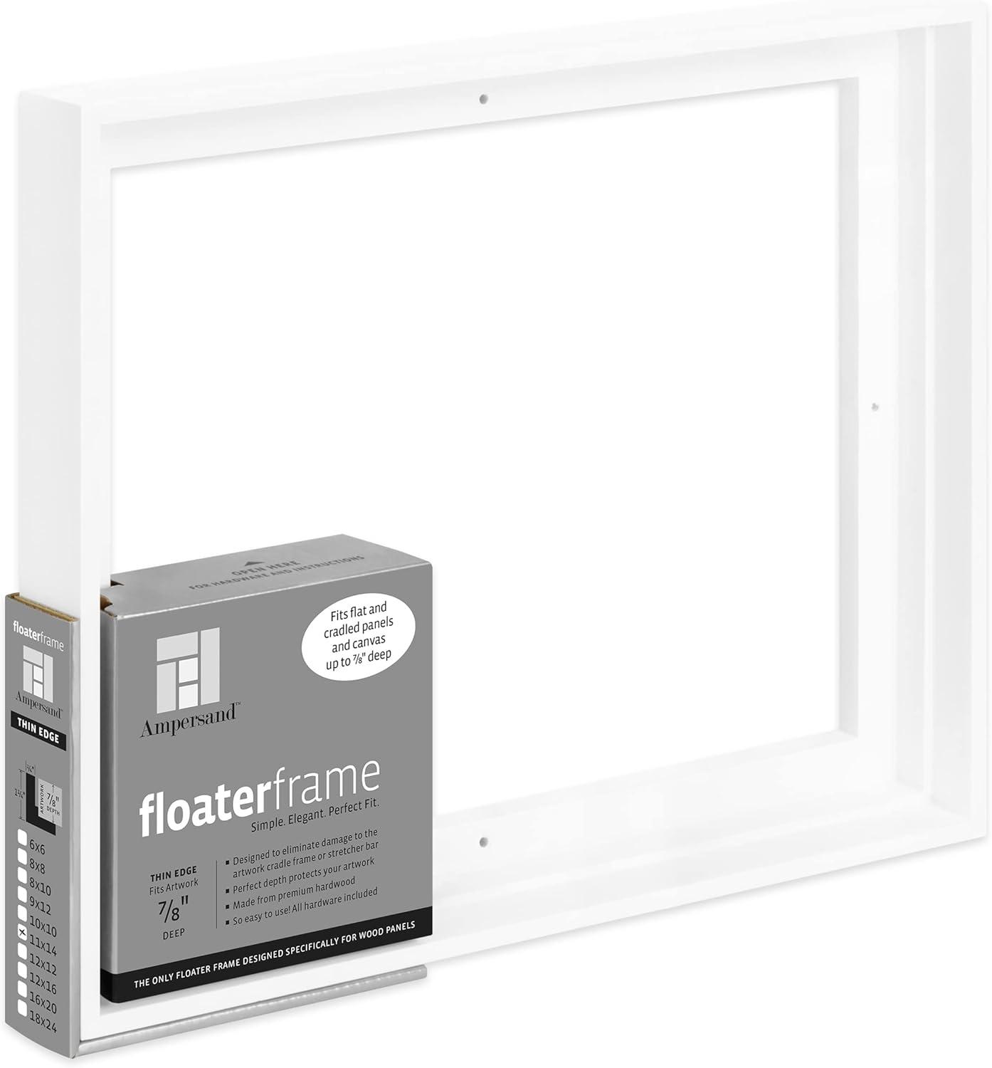 White Thin Edge 11" x 14" Floating Wall Frame