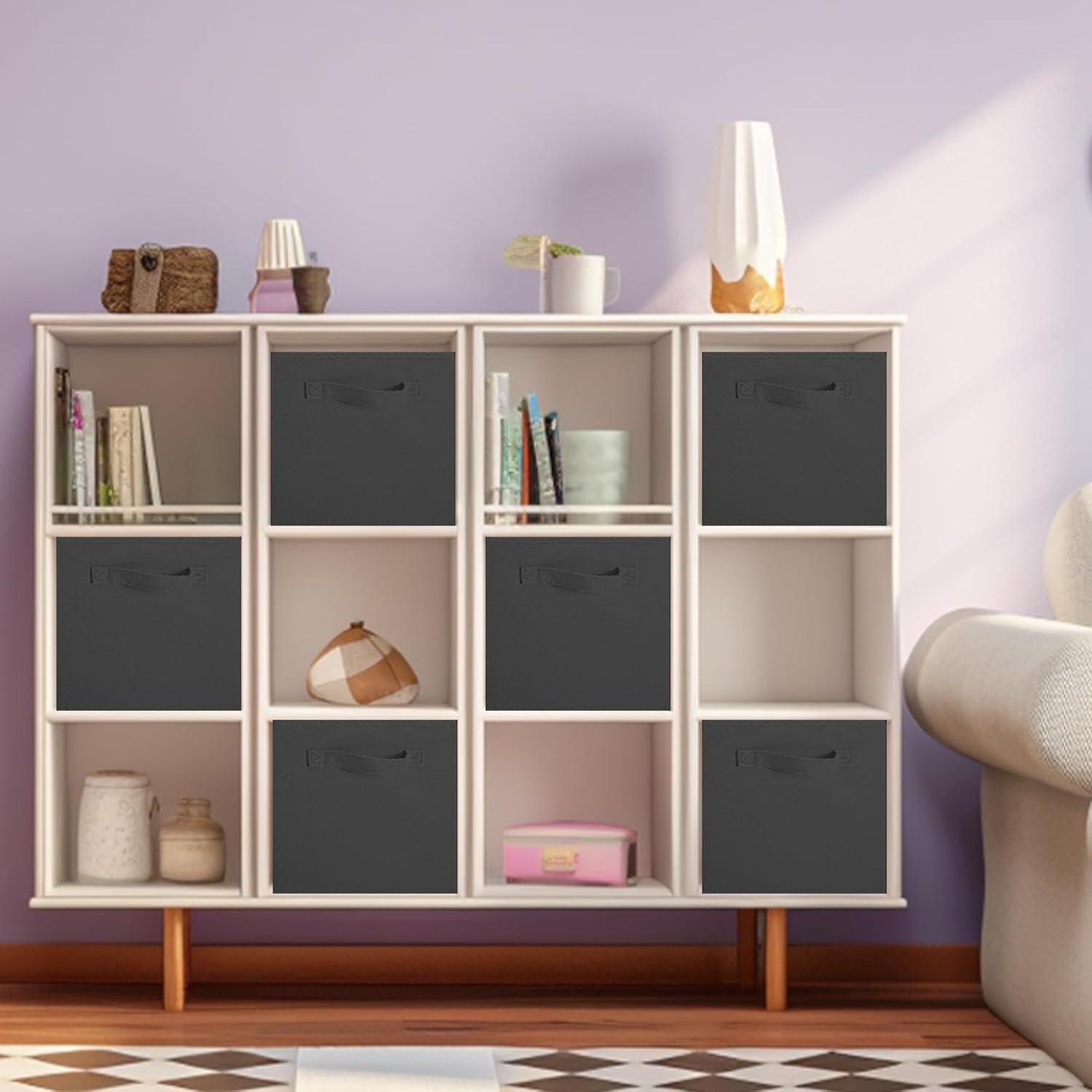 ShellKingdom Storage Bins, Foldable Fabric Storage Cubes And Cloth Storage Organizer Drawer For Closet And Toys Storage, 2 Pack (Black)