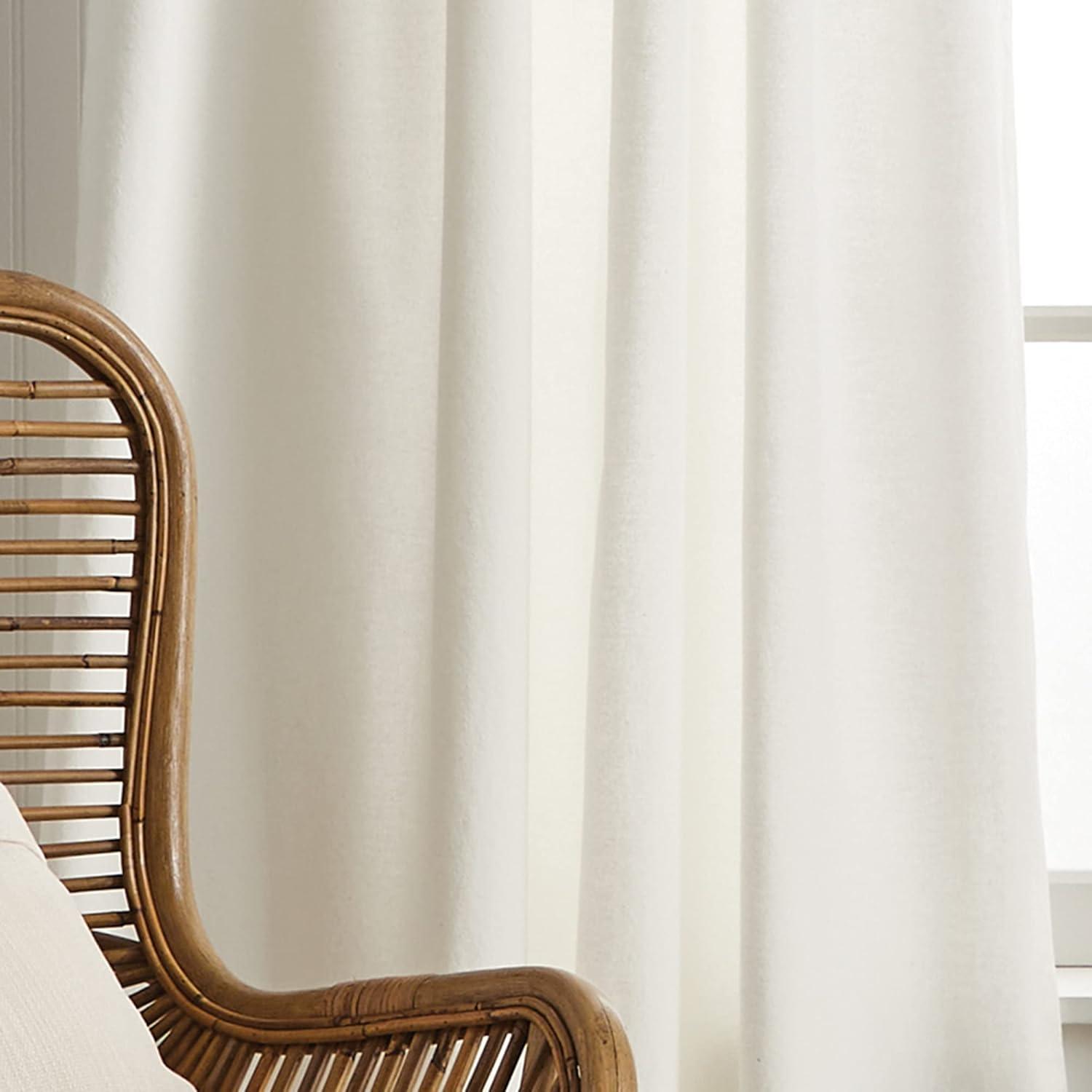 Water's Edge 100% Cotton Striped Semi-Sheer Rod Pocket Curtain Panels (Set of 2)