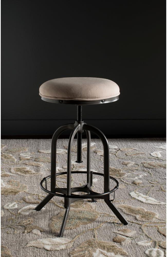 Wildomar Swivel Stool - FOX6226 - Burnt Oak/Iron - Safavieh Couture