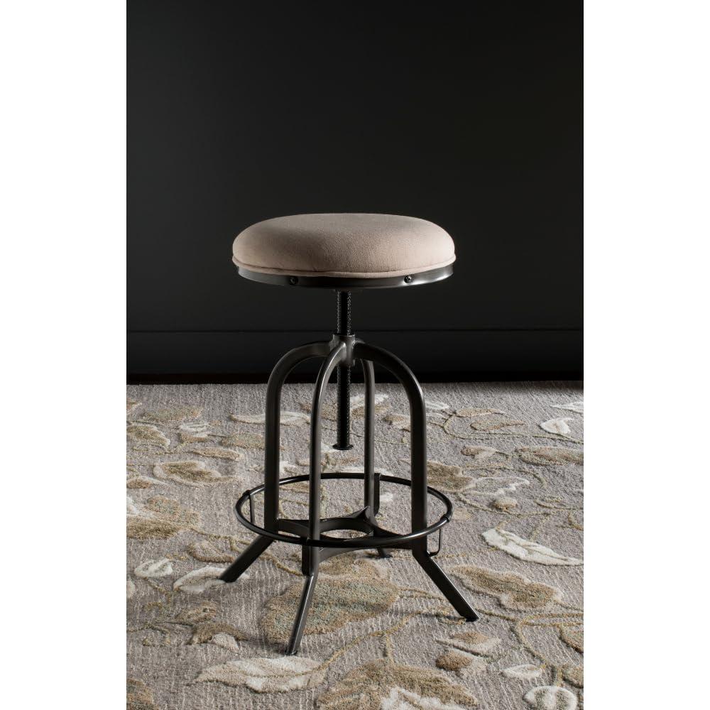 Wildomar Swivel Stool - FOX6226 - Burnt Oak/Iron - Safavieh Couture