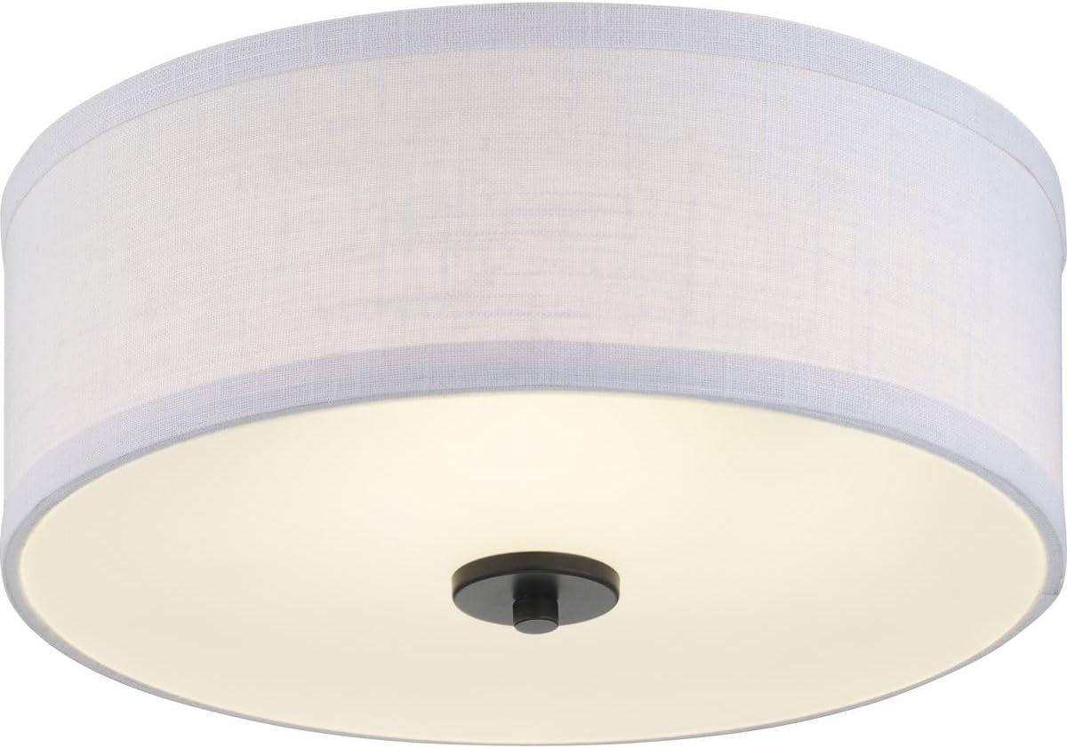 Progress Lighting Inspire Collection 1-Light LED Flush Mount, Graphite Finish, Fabric Shade