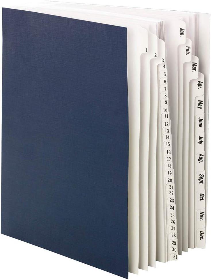 Smead Desk File/Sorter, Daily (1-31) and Monthly (Jan.-Dec.), 43 Dividers, Letter Size, Dark Blue (89235)