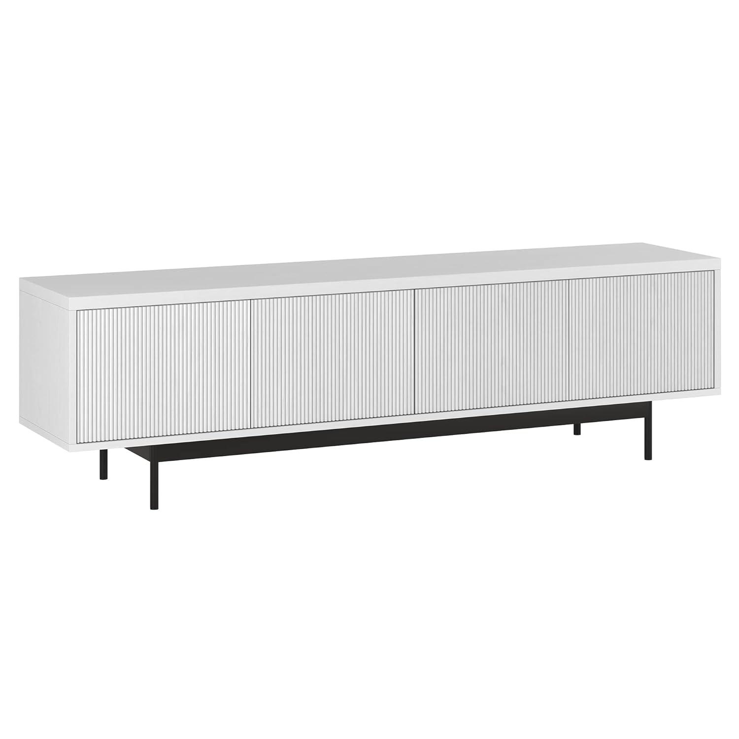 Evelyn&Zoe Whitman Rectangular TV Stand for TV's up to 75", White
