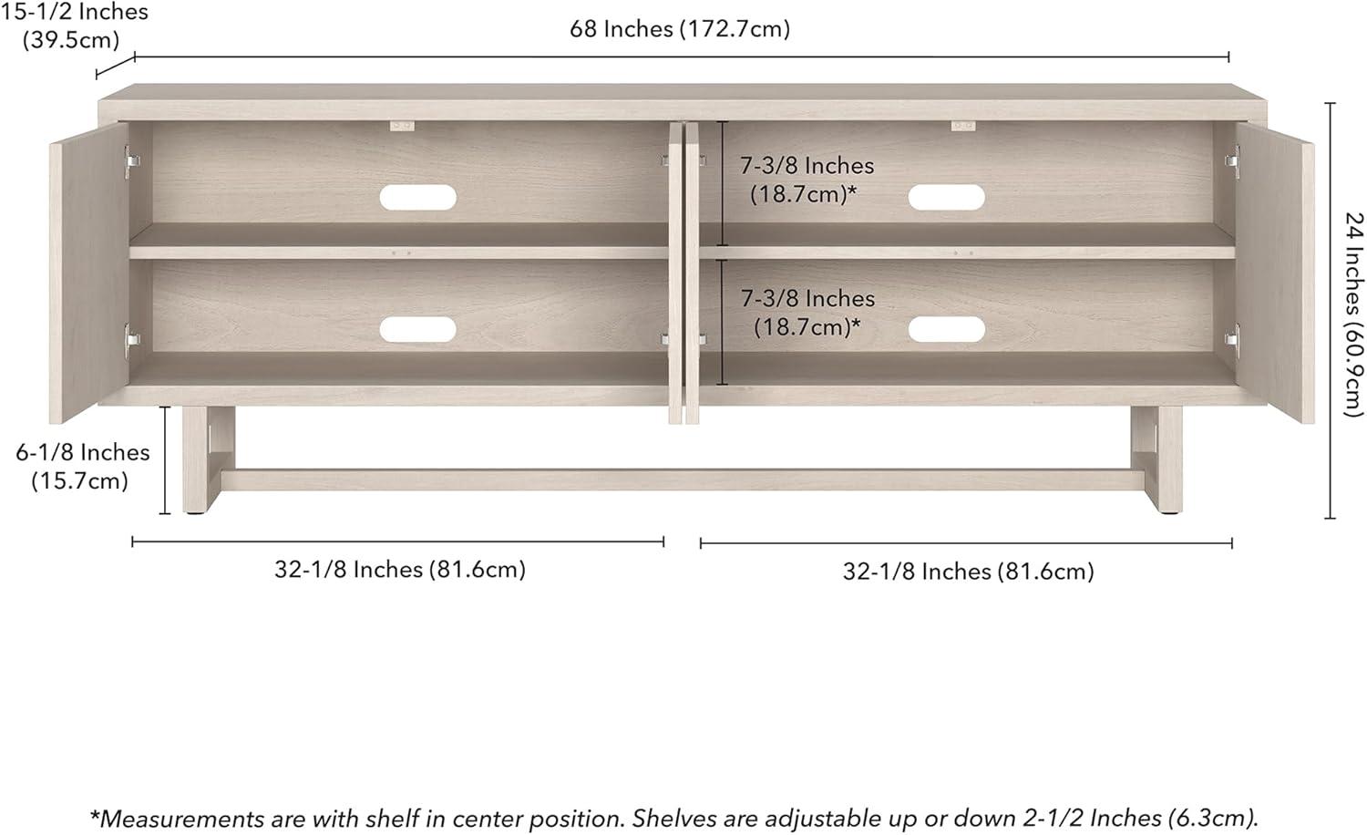 Evelyn&Zoe Cutler Rectangular TV Stand for TV's up to 75", Alder White