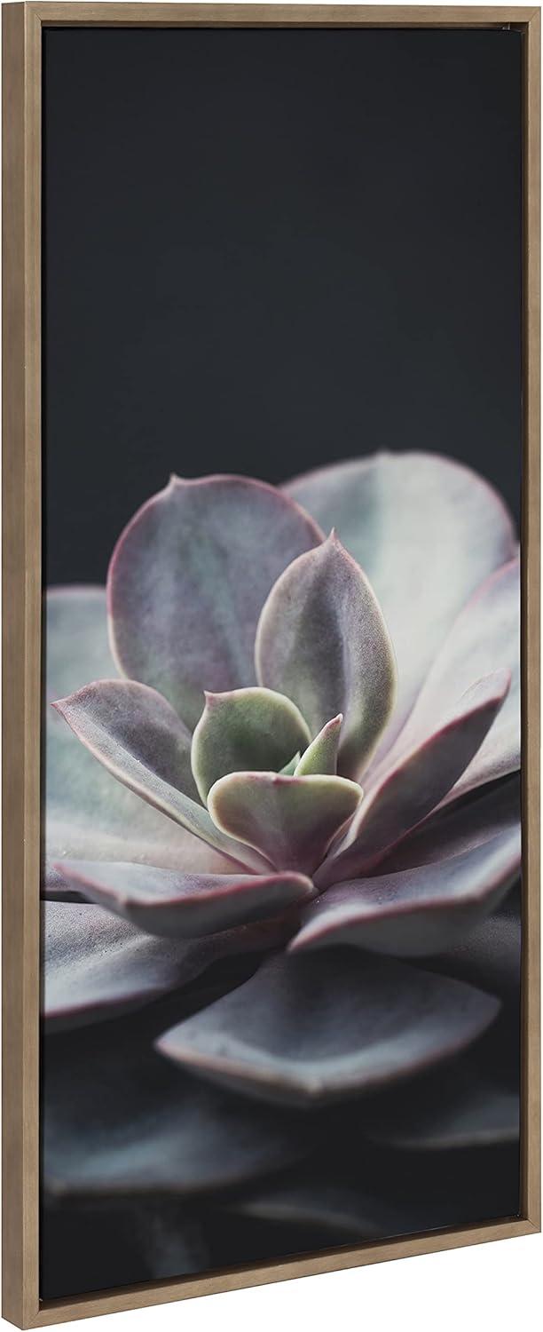 18" x 40" Sylvie Lavender Succulent by F2 Images Framed Wall Canvas Gold - Kate & Laurel All Things Decor: Modern Botanical Digital Art