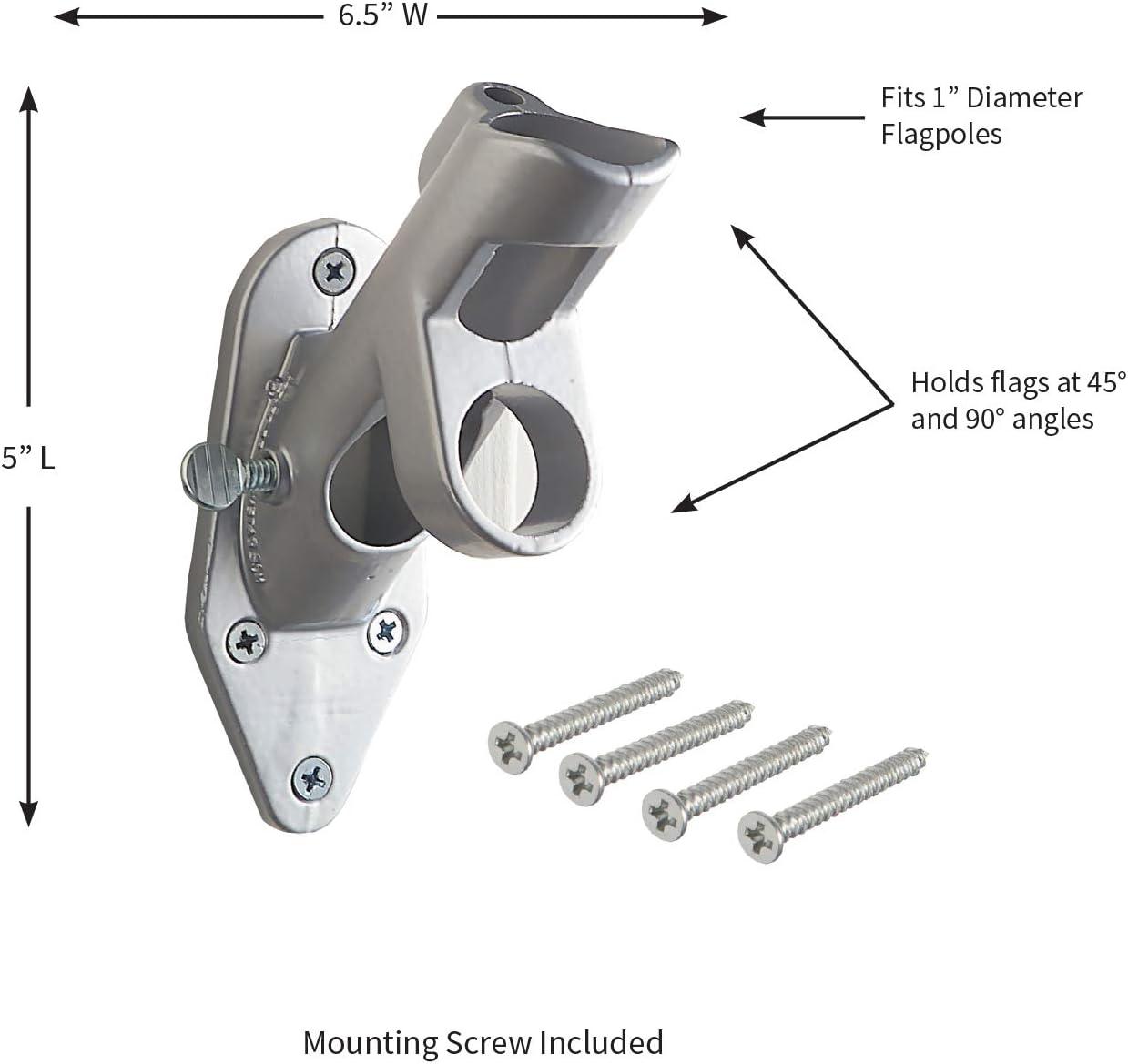 Silver Aluminum Two-Position Outdoor Flag Bracket