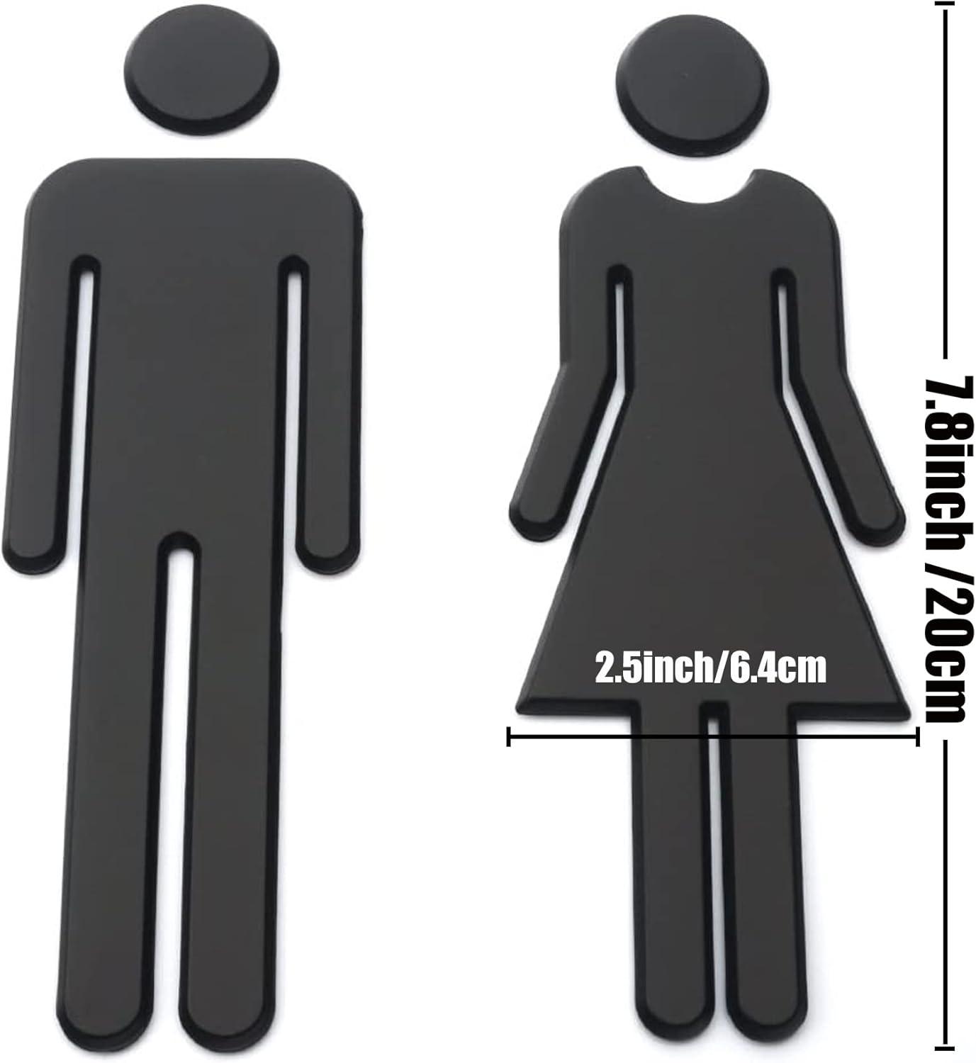 Uxcell Bathroom Sign, Acrylic Restroom Men's and Women's Gender Sign, Black 1 Set