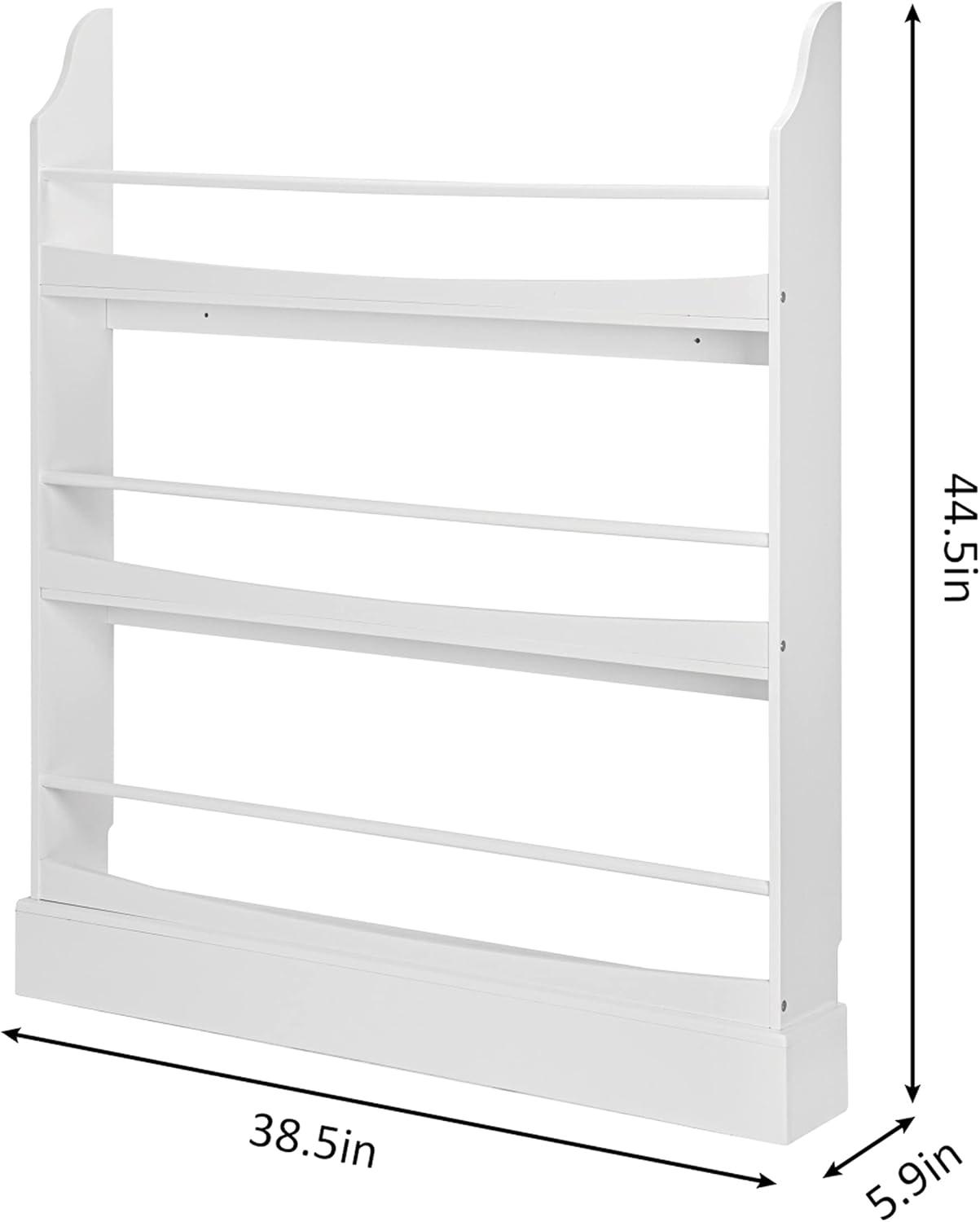 White 3-Tier Wooden Kids Bookshelf and Storage Rack