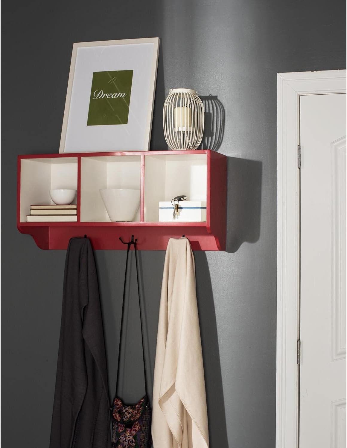 Alice Wall Shelf With Storage Compartments - Oak - Safavieh