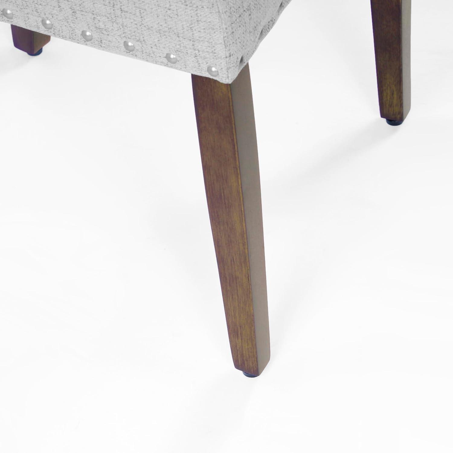 Set of 2 Stripe Dining Chairs Gray Woven - HomePop: Upholstered, Nailhead Trim, Farmhouse Style