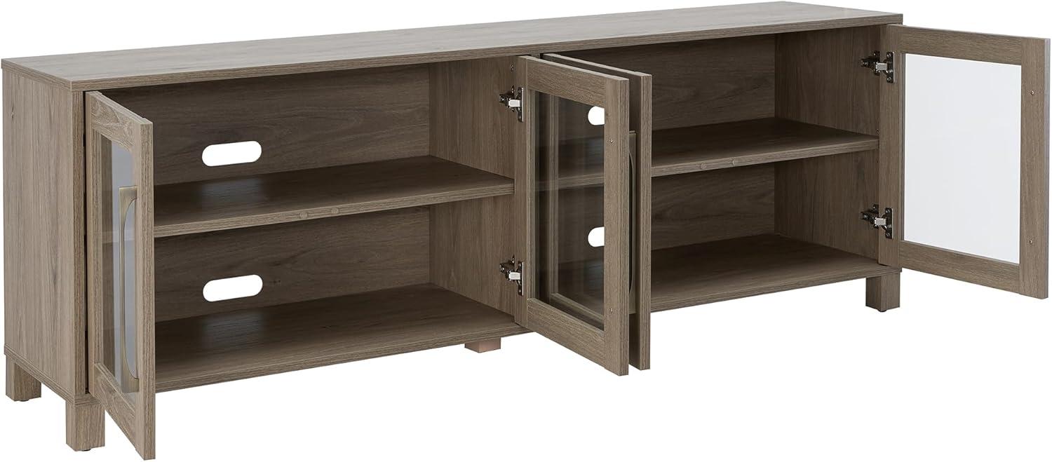 Evelyn&Zoe Quincy Rectangular TV Stand for TV's up to 75", Antiqued Gray