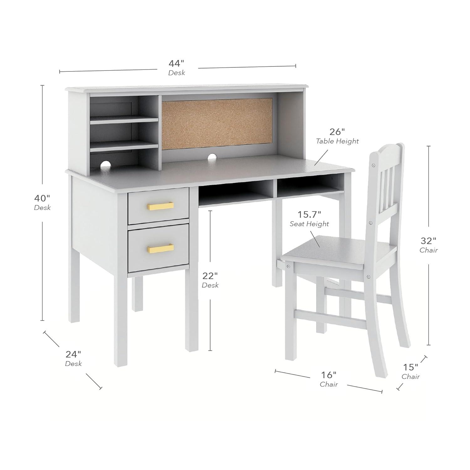 Guidecraft Taiga Writing Desk with Hutch and Chair Set