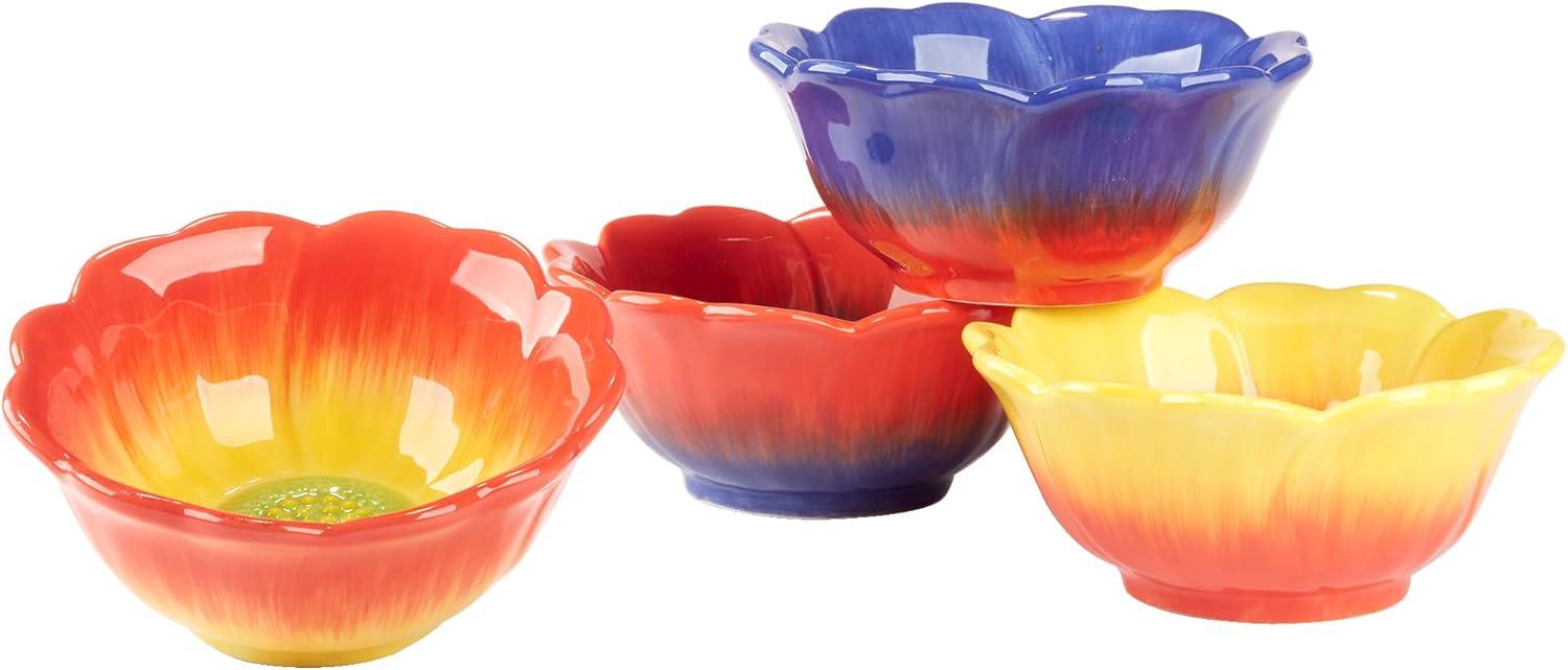 Poppy 3-D Flower Ice Cream Bowls (Set of 4)