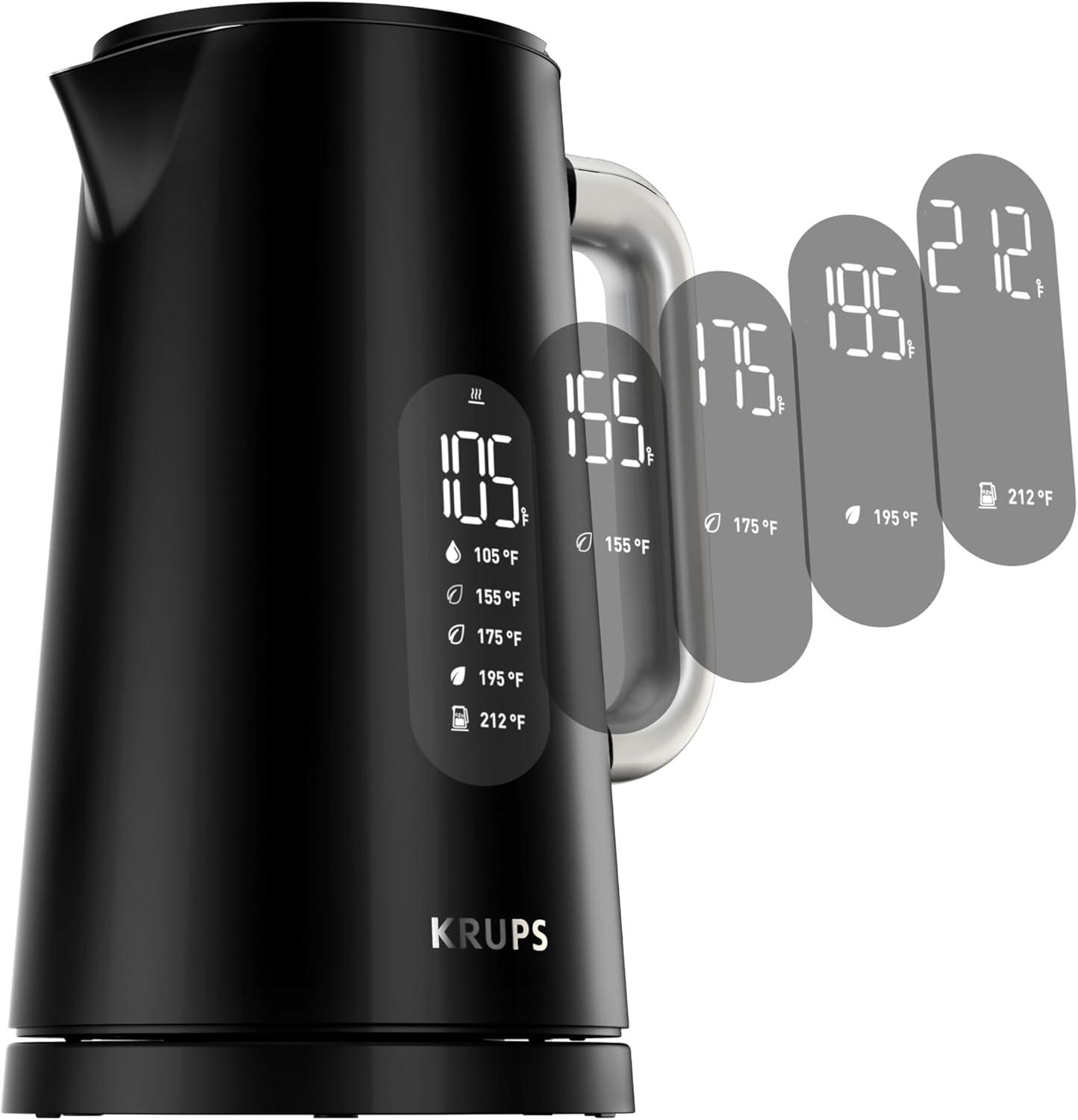 Krups Kettle with Large Digital Screen, 1.7 L, 12 Cup, BW802852