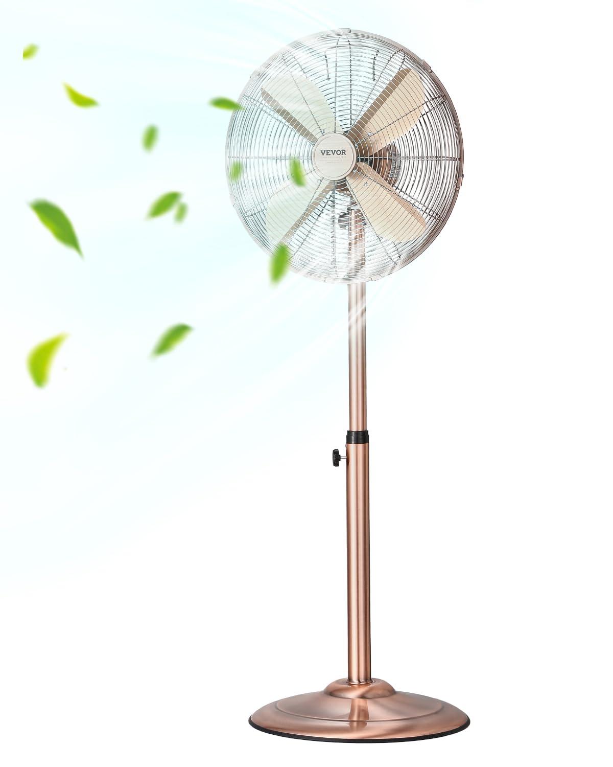 Vevor GYLSFS16INCH0LFIYV1 16 in. 3-Speed Industrial Pedestal Fan Oscillating Height Adjustable - Silver