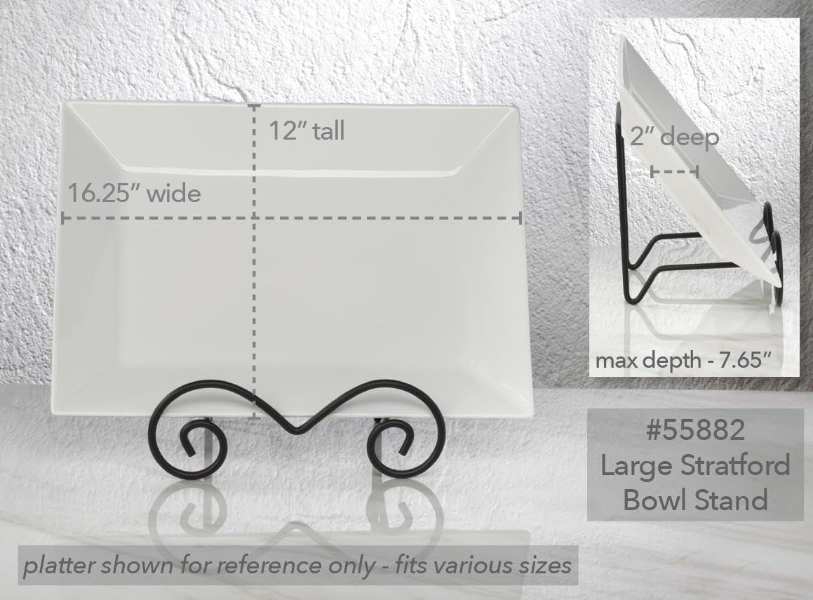 Bard's Wrought Iron Bowl or Deep Platter Stand, 9.375" H x 10.25" W x 7.625" D (For 12" - 16" Bowls or Deep Platters)