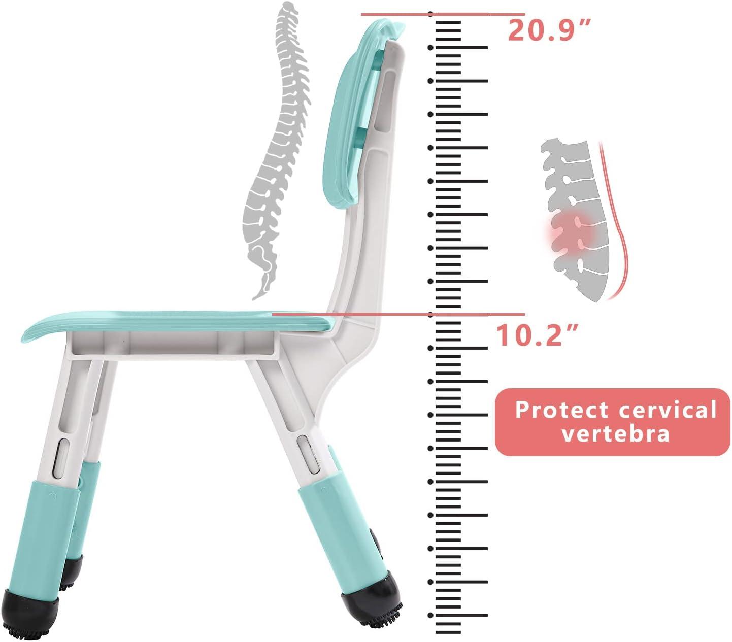 Mint Green Adjustable Ergonomic Kids Chairs Set of 2