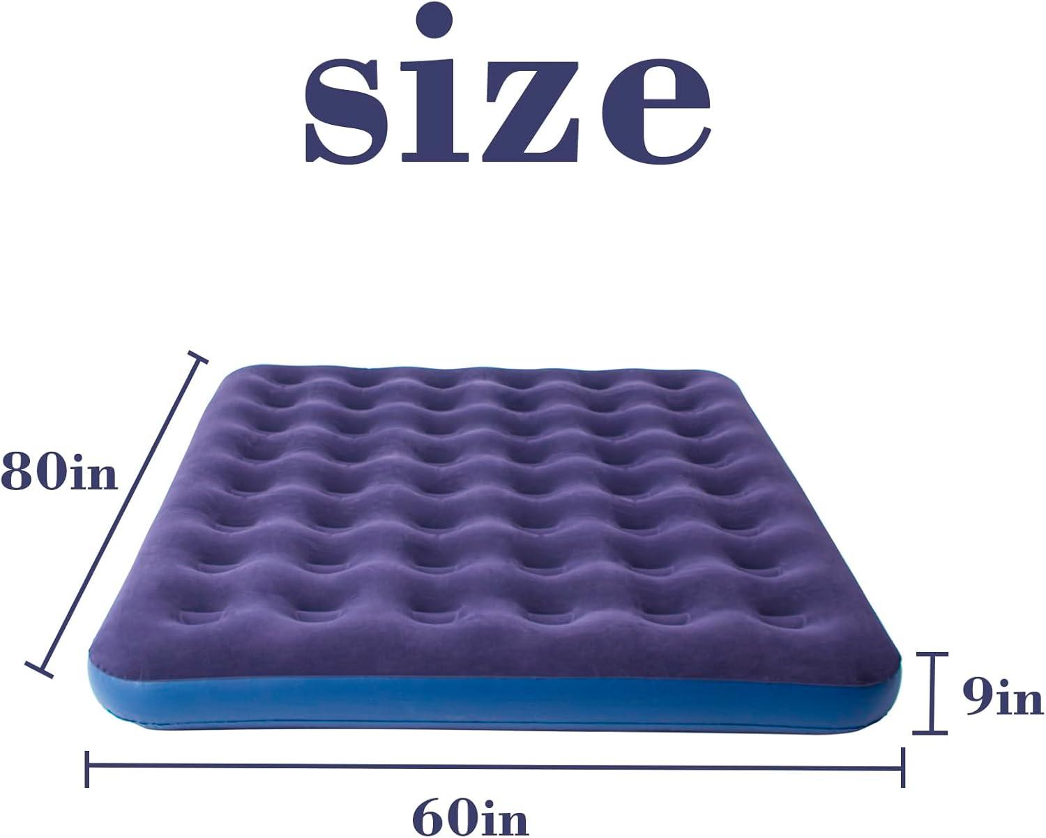 RAPTAVIS Queen Size Air Mattress Inflatable Bed, Blow Up Mattress Camping Sleeping Pad
