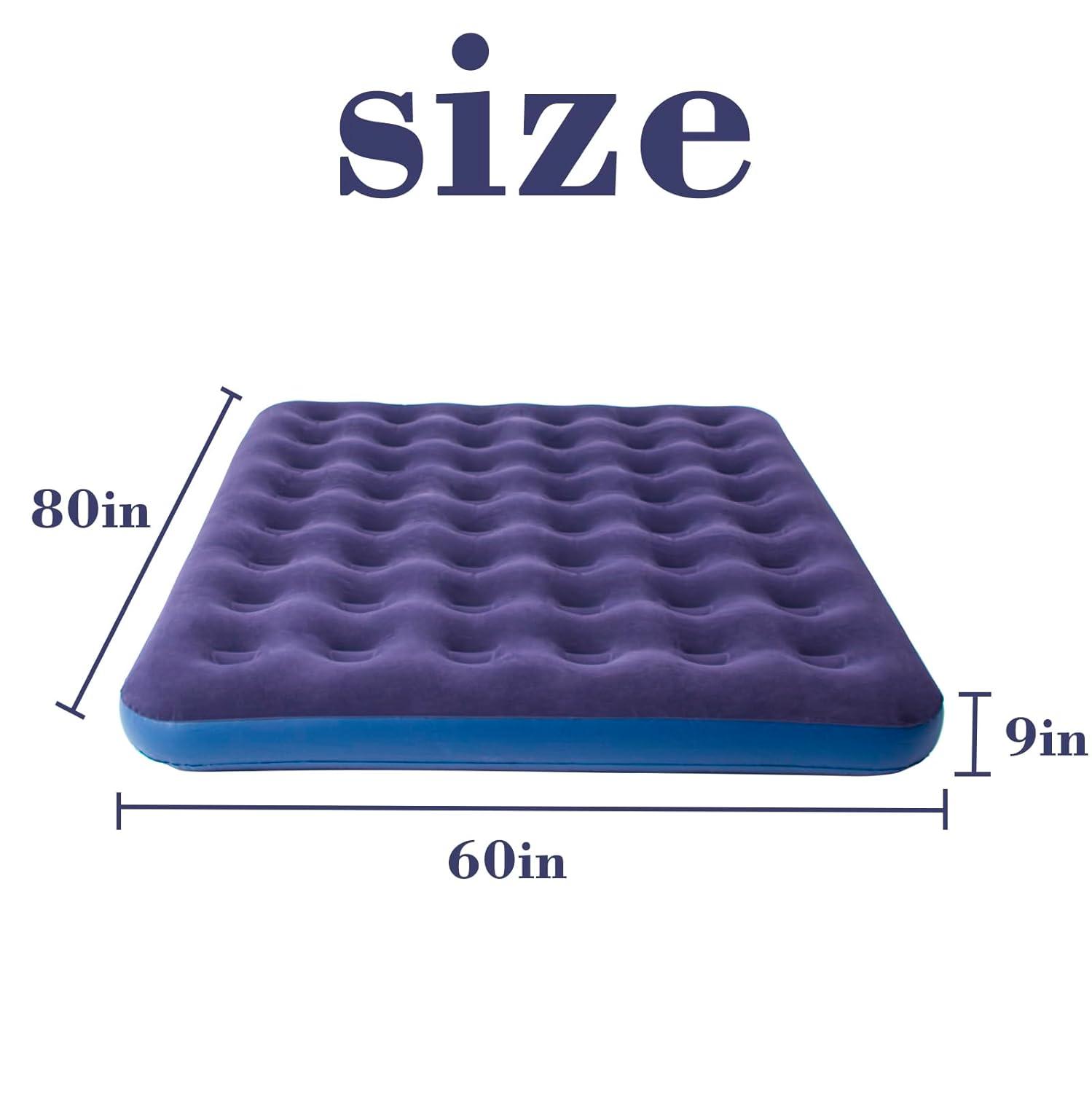 RAPTAVIS Queen Size Air Mattress Inflatable Bed, Blow Up Mattress Camping Sleeping Pad