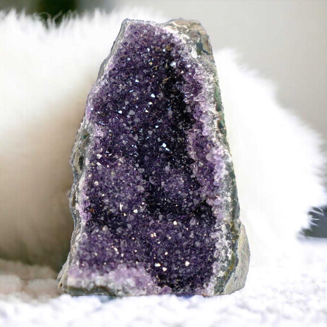 Large Natural Amethyst Deep Purple Quartz Geode from Uruguay