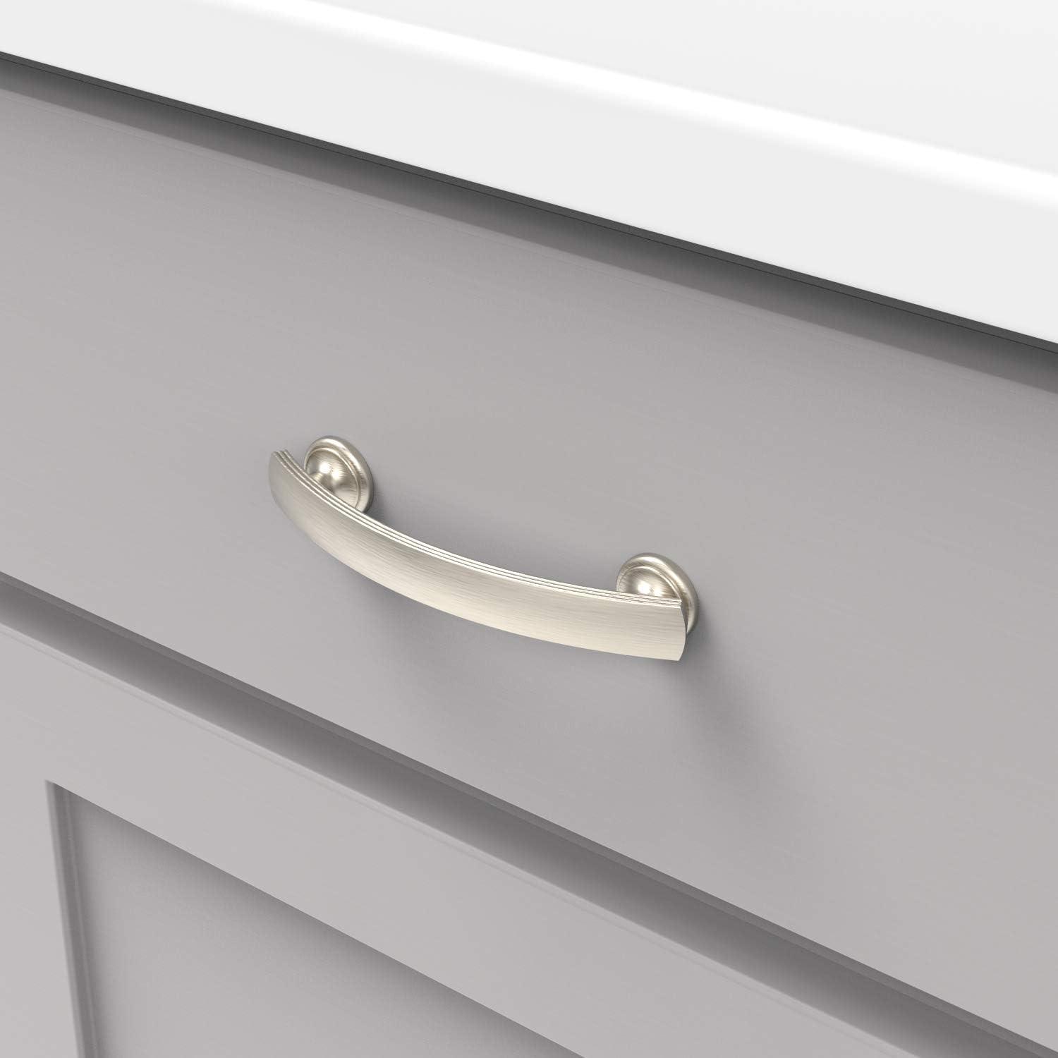 Satin Nickel 3-3/4" Modern Farmhouse Cabinet Pulls