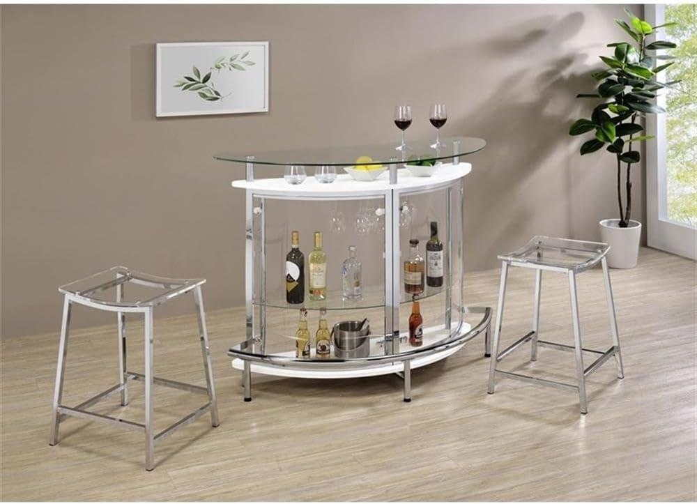 Coaster Set of 2 Jovani Modern Acrylic Backless Counter Height Barstools Clear/Chrome