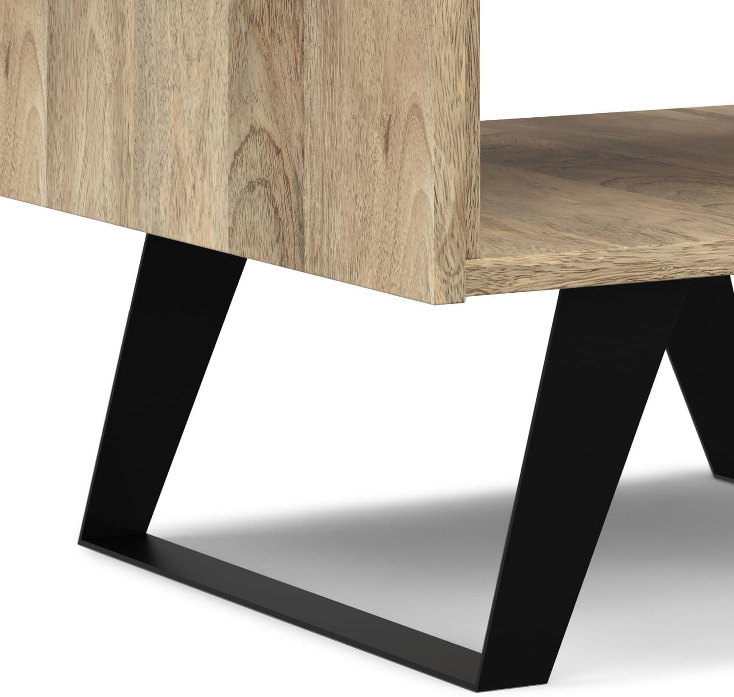 Lowry 22"W Solid Acacia Wood Square End Table with Storage Drawer